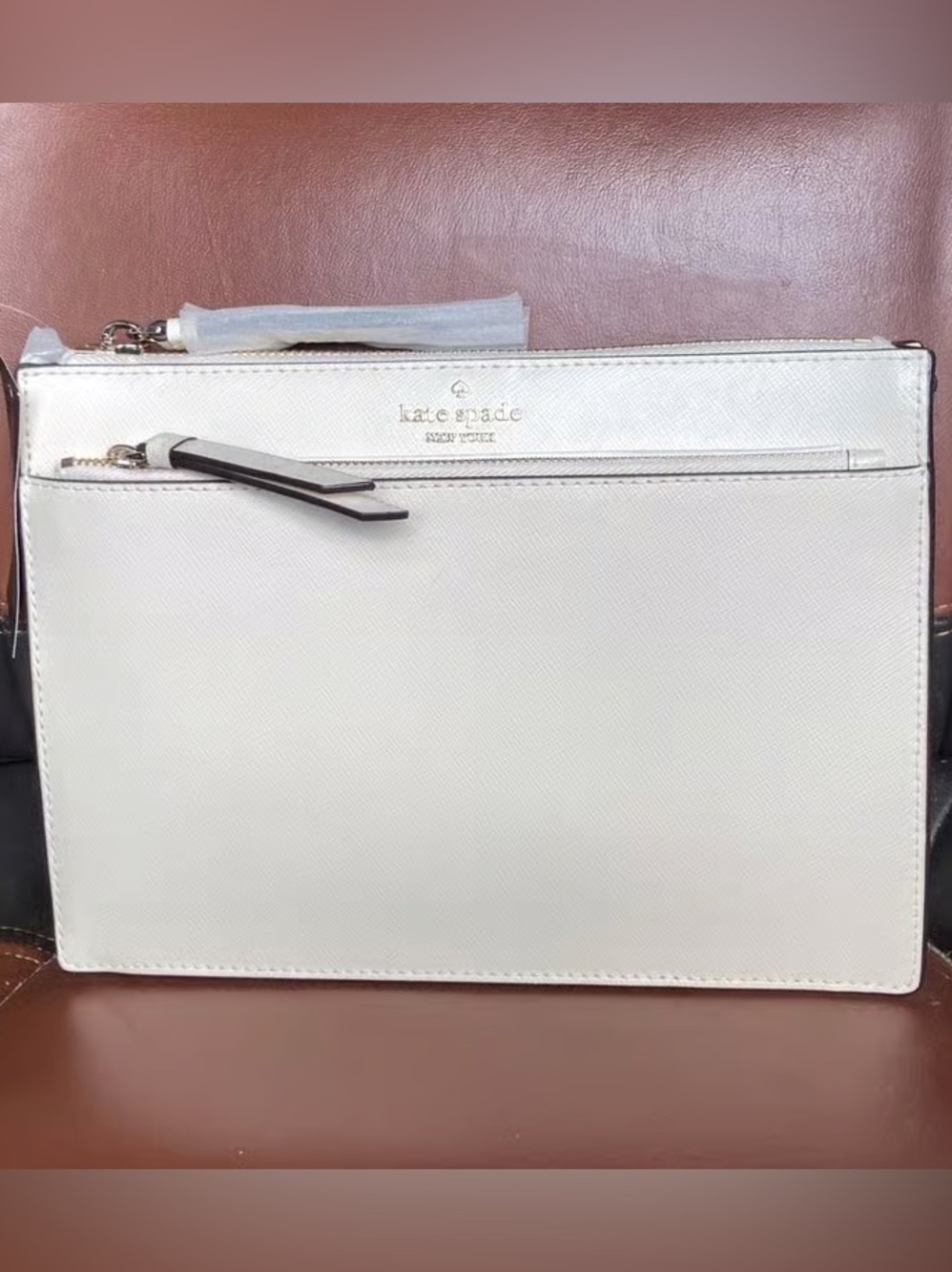 Kate Spade Cameron Clarice Crossbody Parchment White